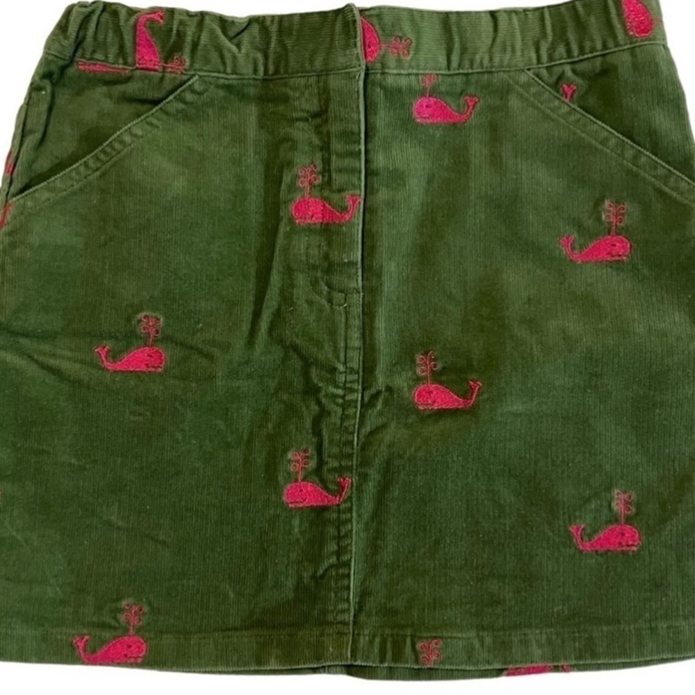 Lilly Pulitzer Whale Corduroy Skirt 8 Girls Girlie Novelty Print green pink